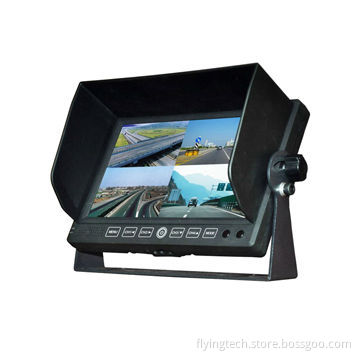 7-inch car monitor with 4ch AV input and 4ch video recorder function, supports 32GB SD card